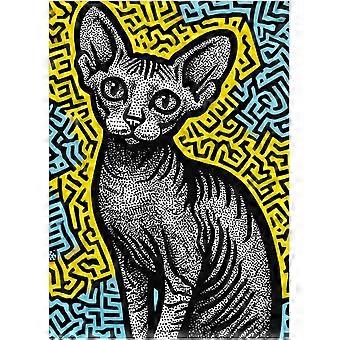 Sphynx Fold Cat Street Pop Art Jigsaw Puzzle - Colorful Urban Style Artwork Puzzles SQZ443