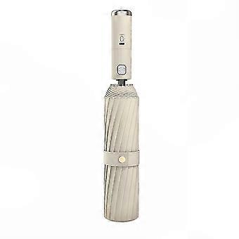 Cooling & UV Protection, Auto Folding Umbrella with Rechargeable Fan for Rain and Sun, Portable Summer Outdoor