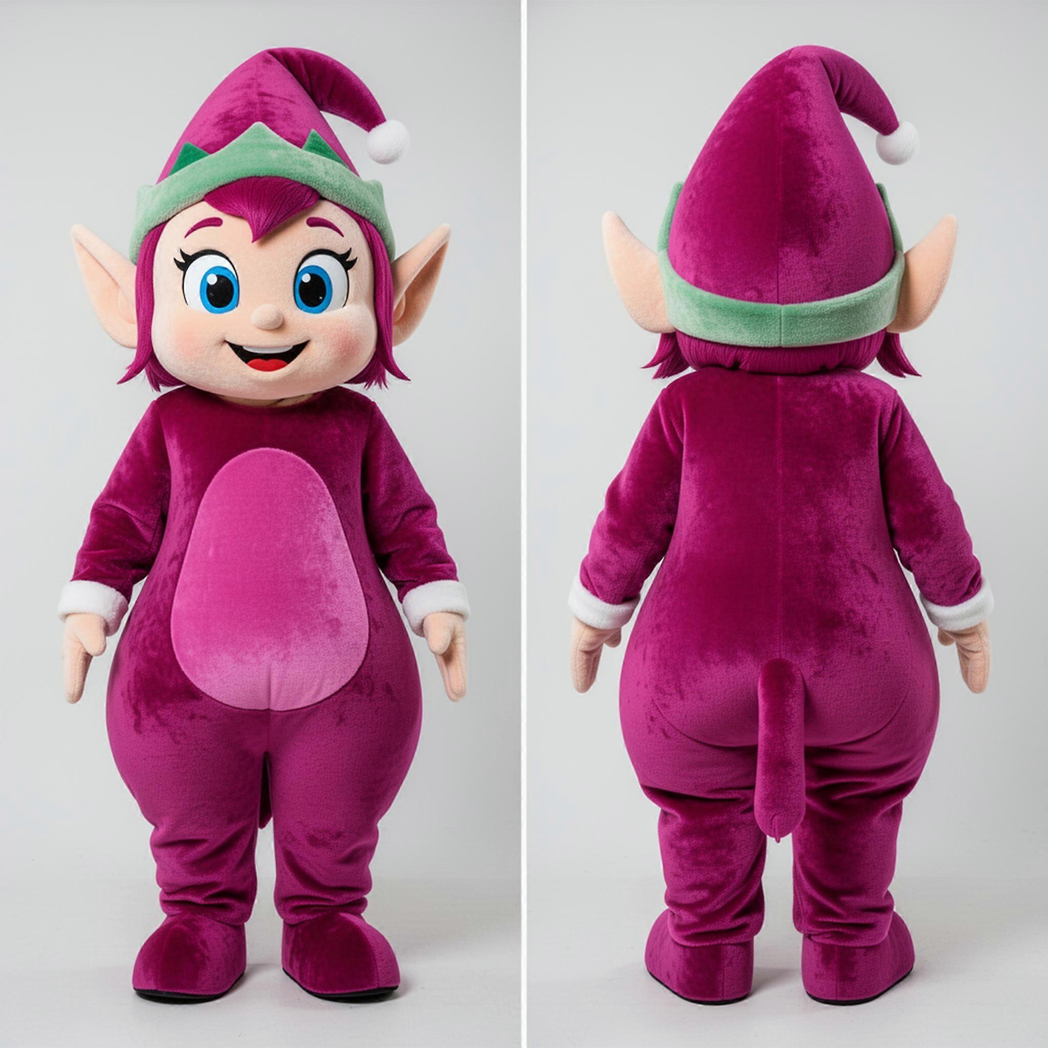 MASTICOT Magenta Velvety Elf Mascot