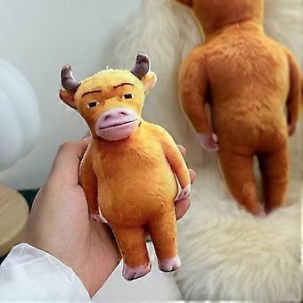 Funny Cow Plush Toy, Ugly Cute Ox Stuffed Animal with Hilarious Expression, Soft Plush Doll for Kids, Home Decoration & Gift