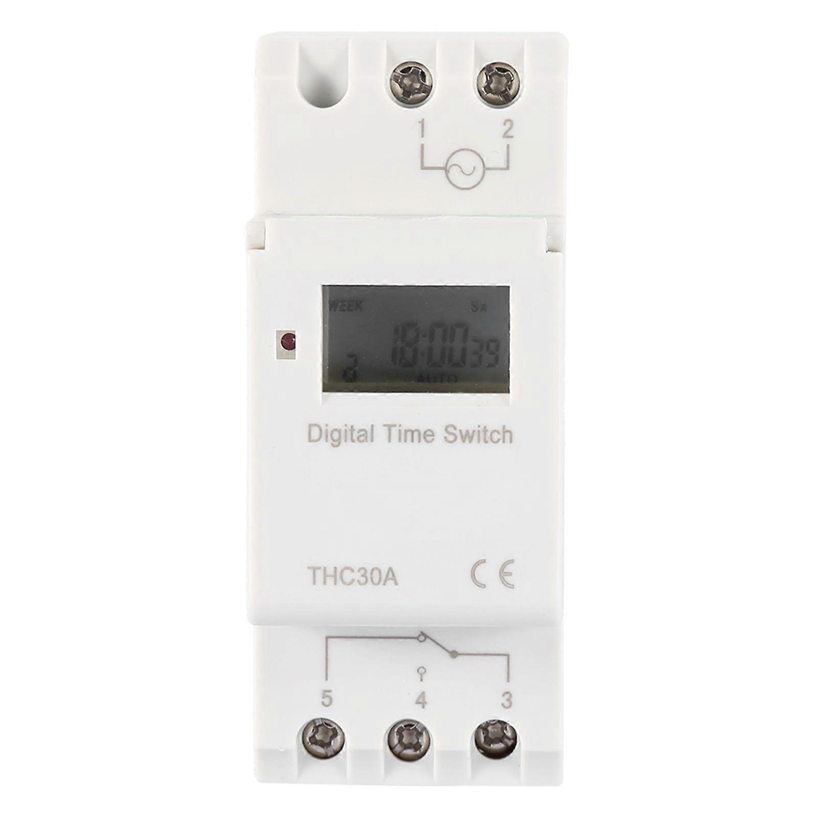 THC 30A Digital Timer Switch Programmable Electronic Time Control Switch (12V)