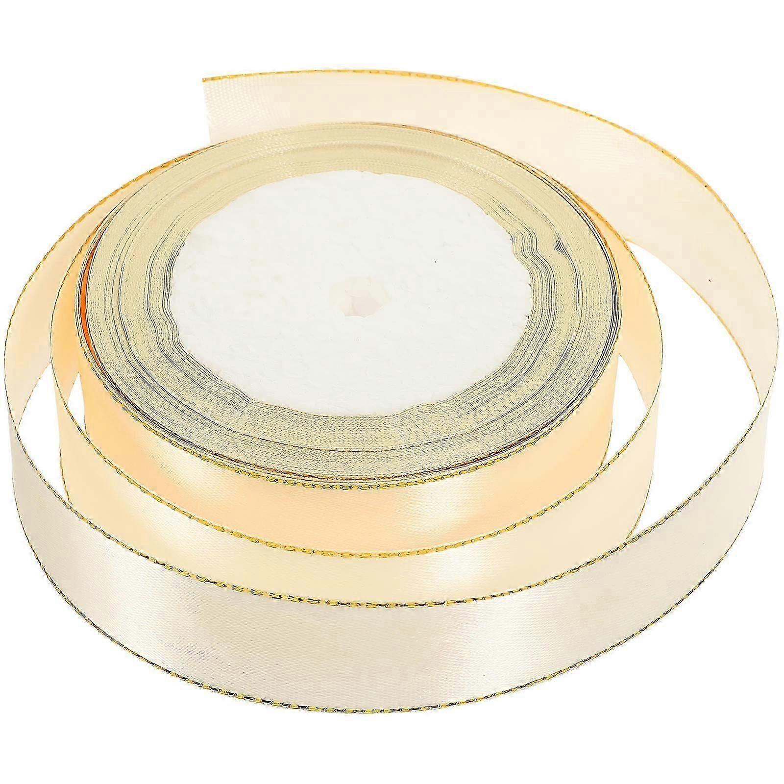 Decorative Polyester Gift Ribbon 1 Roll Beige Compatible with Boxes and Bouquets