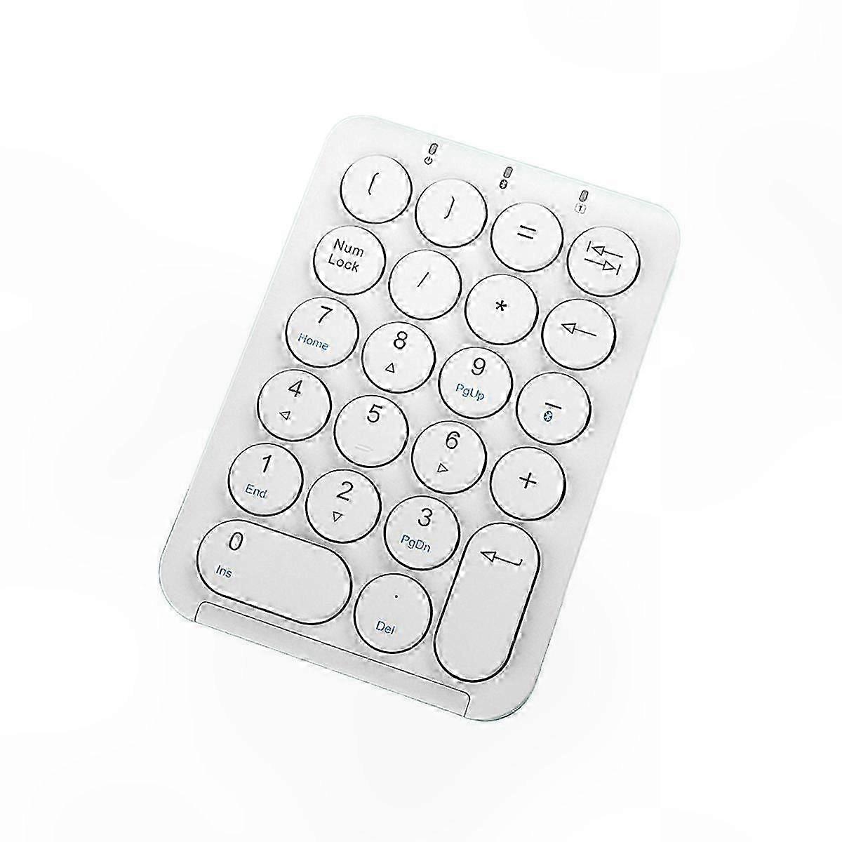 Bluetooth Rechargeable Numeric Keypad with Round Keycaps and 22 Keys for Wireless Data Entry