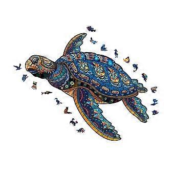 Sea Turtle Wooden Jigsaw Puzzle 200 Pieces for Adults and Kids, Unique Animal Shapes, Durable Wood