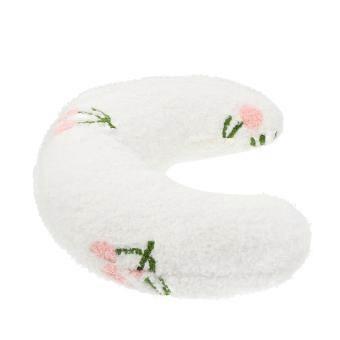 U-Shaped Pet Neck Pillow Comfortable Sleeping Mat for Pets White Plush