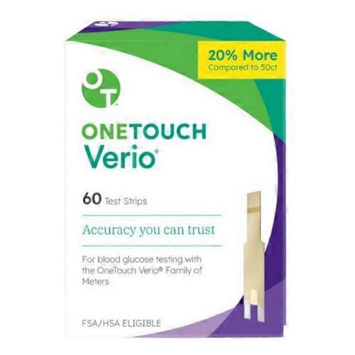 Onetouch Verio Test Strips, 60 Count