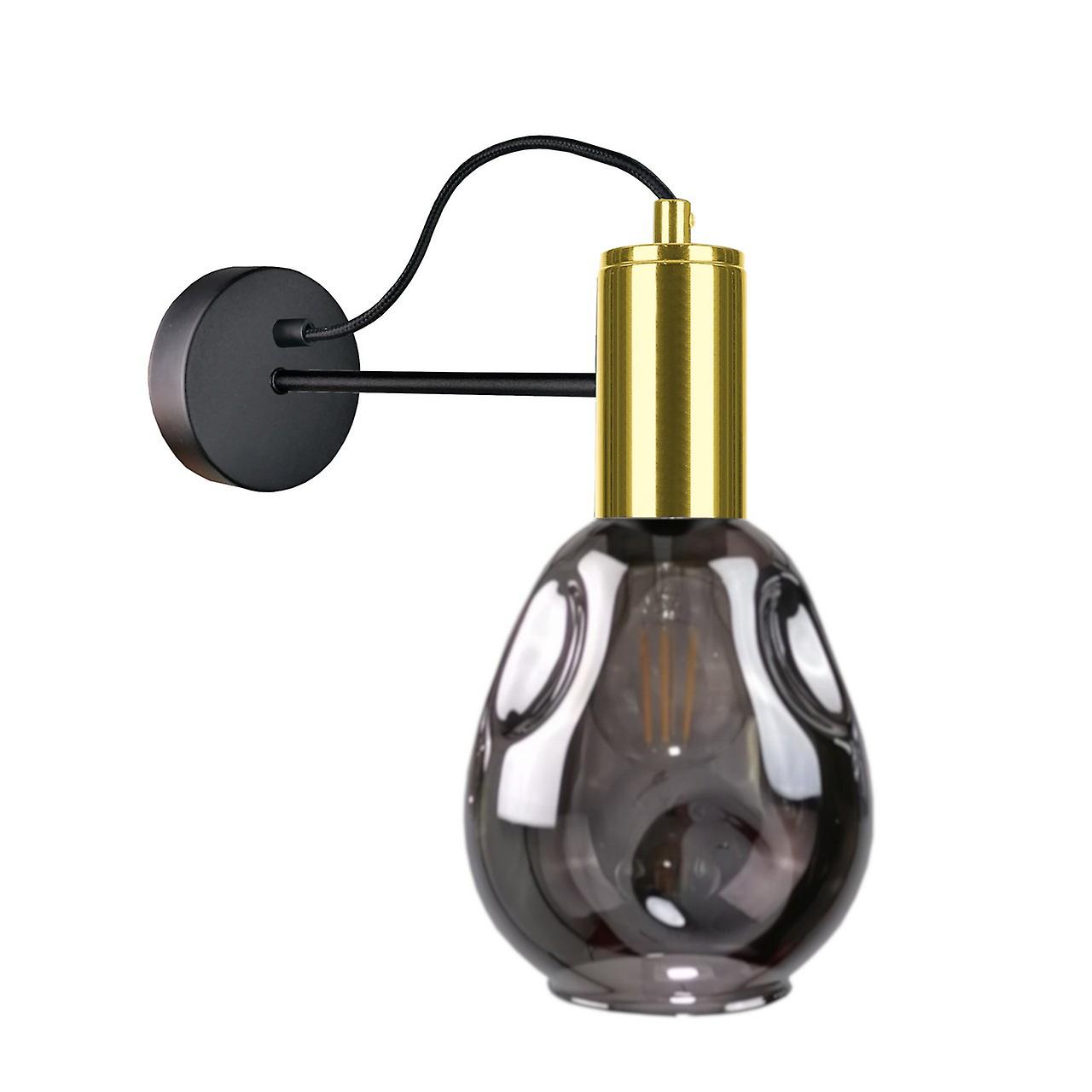 Kari Wall Lamp Black, Gold, 25cm, 1x E27