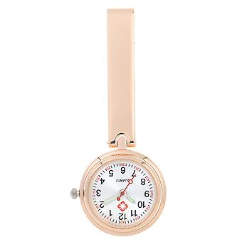 Veeki Clip On Nurse Fob Watch- Hanging Nursing Watch with Luminous pointer, Pocket Watches for Nurses Doctors Women MenRose Gold