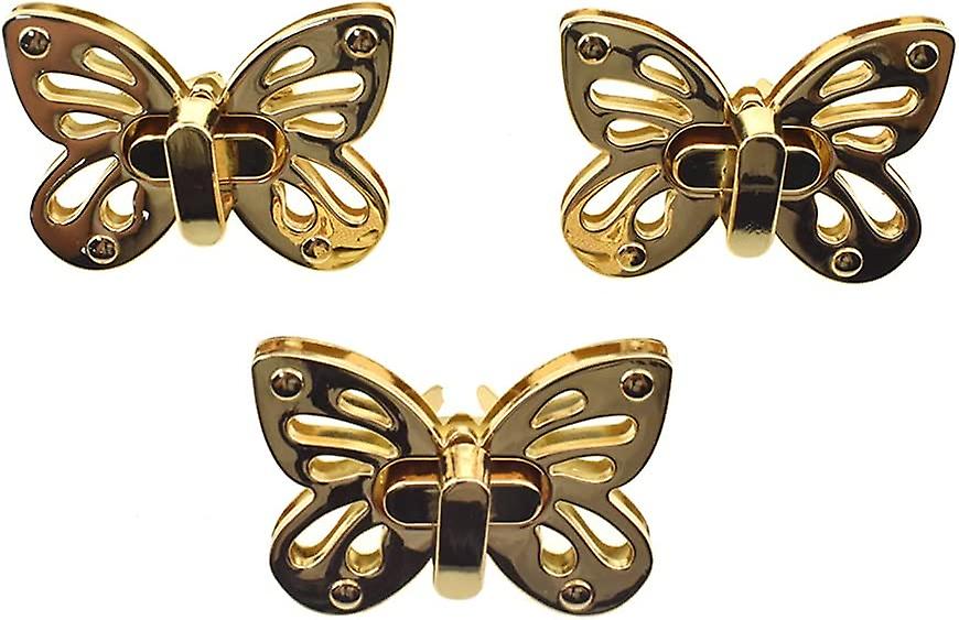 Butterfly Twist Purse Closure Turn Locks Clip Clasp Easy Install With Online Instructions Picture For Wallet Briefcase 1.93 Inch Length Metal Sturdy G