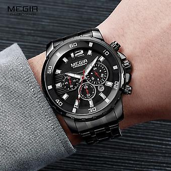 MEGIR Men's Analogue Quartz Sports Wrist Watches Chronograph Luminous Big Face with Soft Silicone Strap 2208 Green MEGIR - Fusion