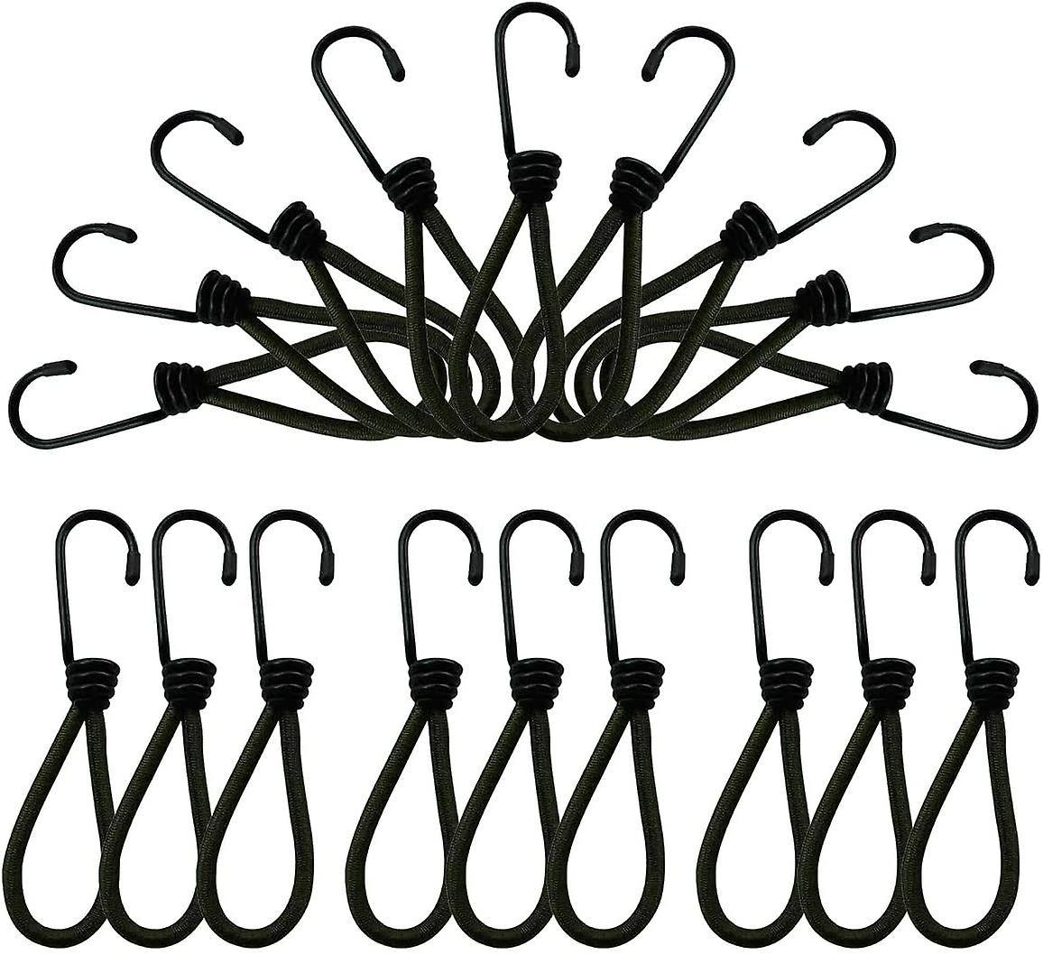 Hook, Bungee Cords with Hooks, 25 Pieces Bungee Hook, Tarp Bungee Black Rubber Bungee TensionerPool Bungee Bungee Hook