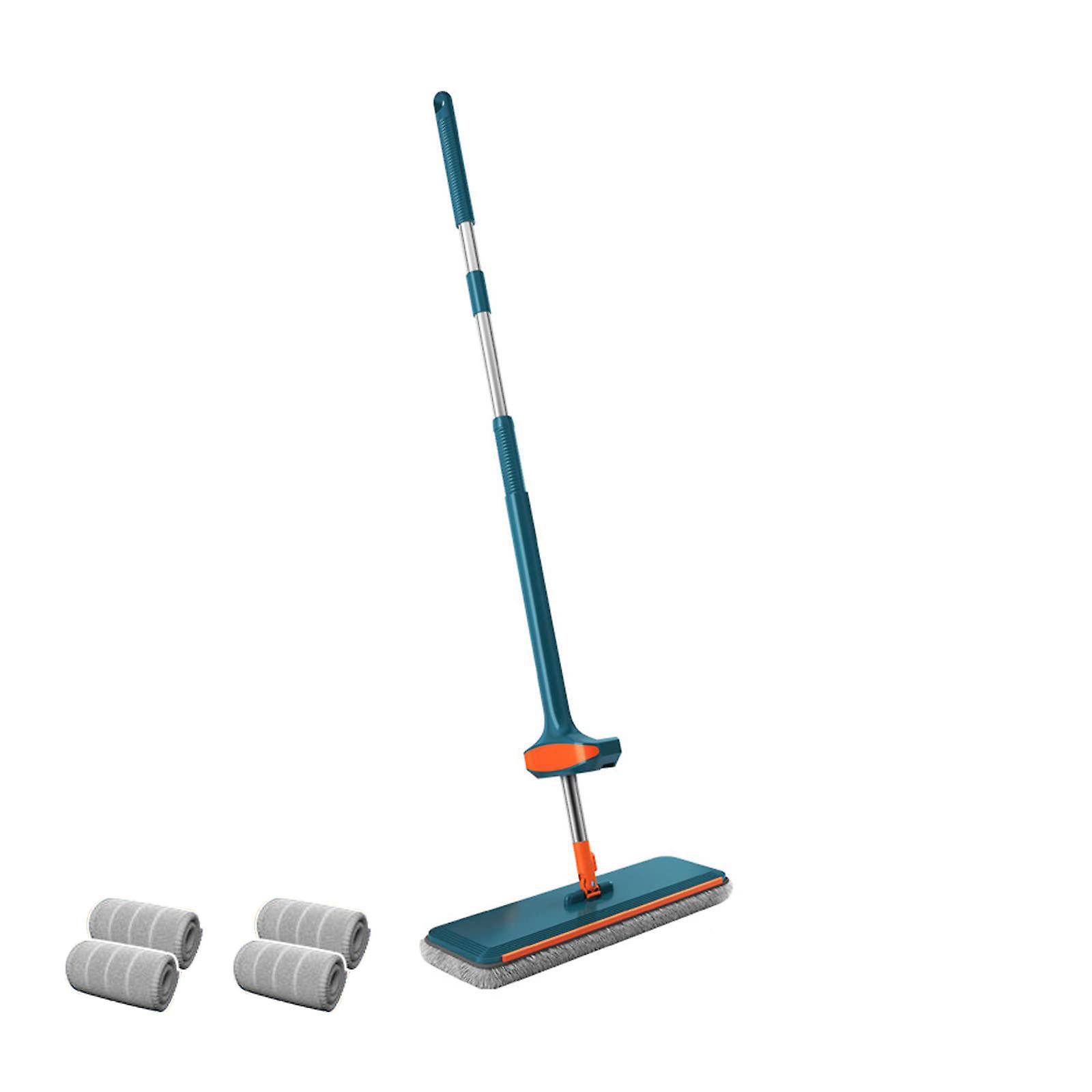 2 In 1 Hands Free Mop With Washable Microfiber Pad For Wet & Dry Use, Automatic Wringing, Lazy Hands-free Mop