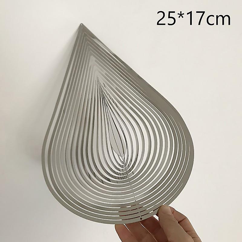 Beating Wind Spinner Drop Shape Stainless Steel 3d Rotating Wind Chime Bell