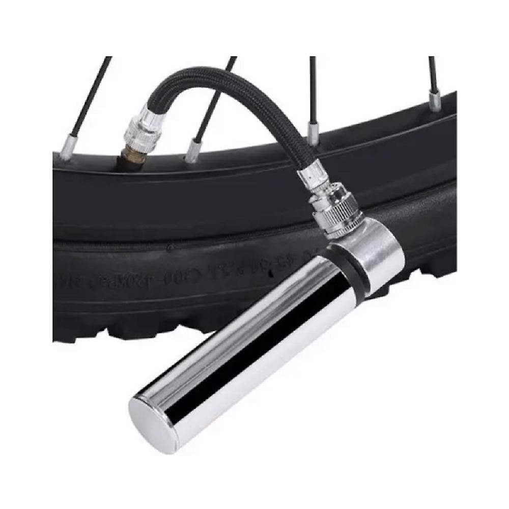 High Pressure Portable Bicycle Pump Silver Pumps