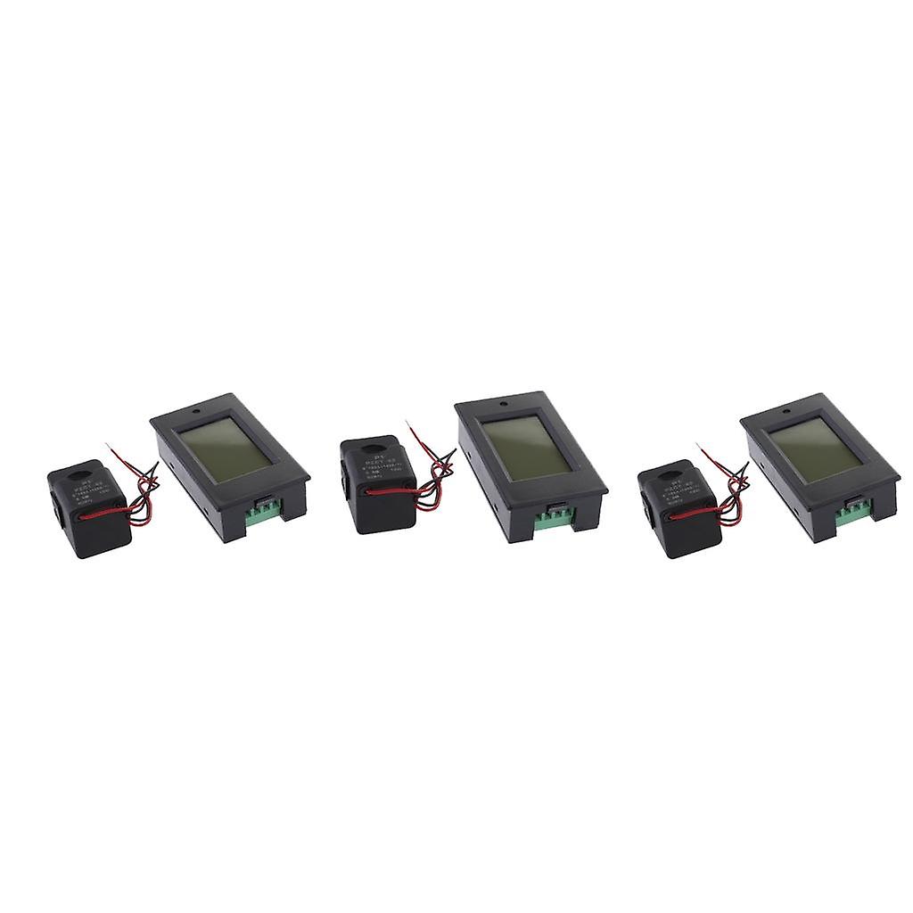 3Piece AC80-260V 100A Digital Current Voltage Amperage LCD Power Panel Meter