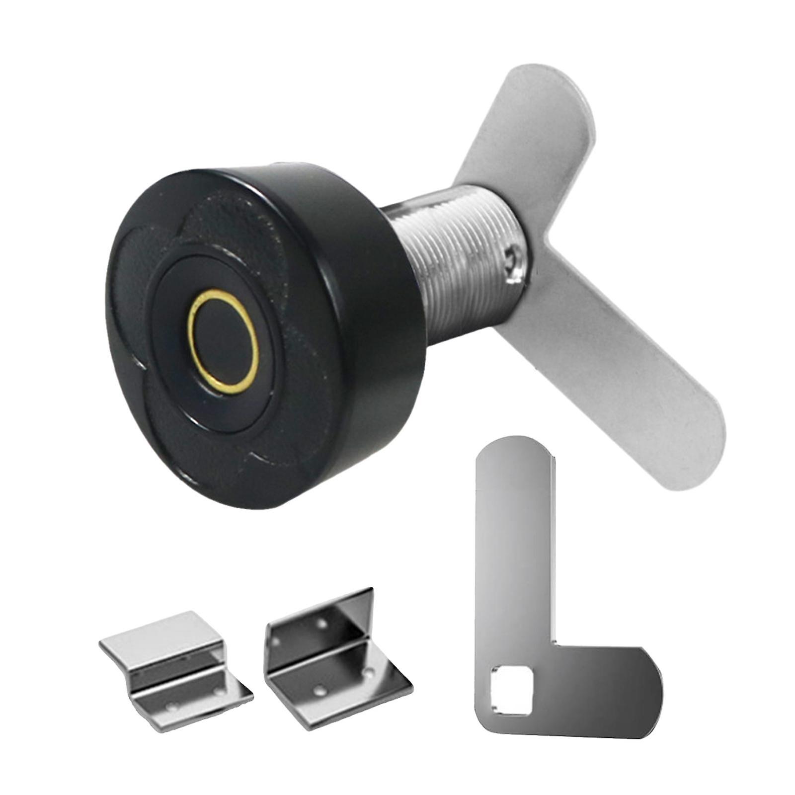 Fingerprint Cabinet Lock Hidden Safe Lock for Home Office Drawer 30mm Black