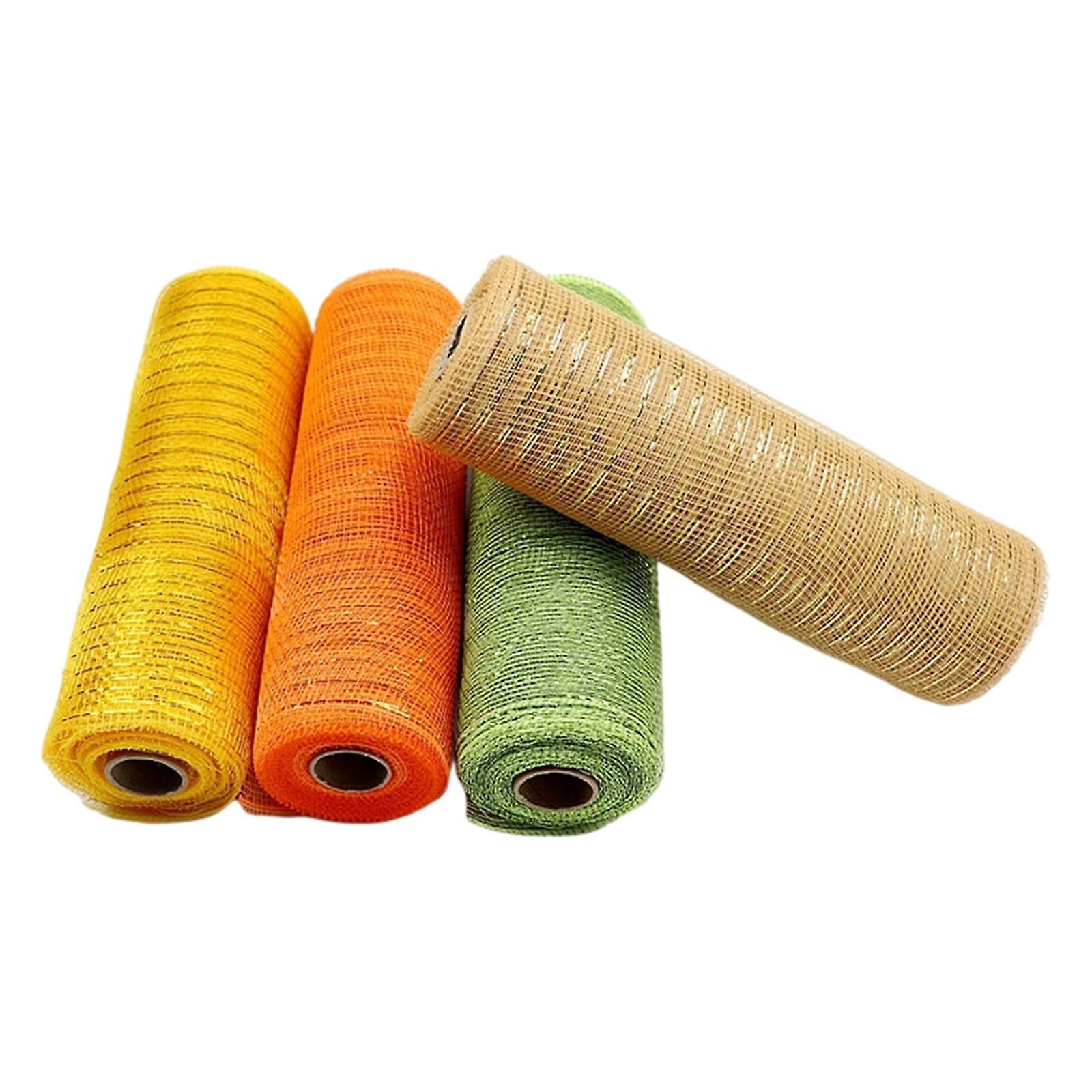 4Pcs Mesh Ribbon Metallic Foil Trim for Wreath Party Supplies DIY Projects