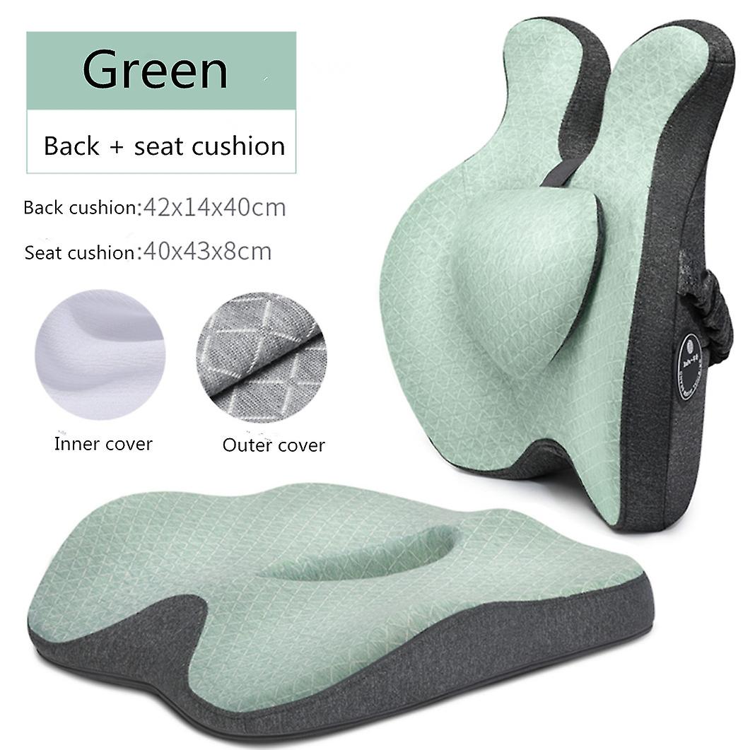 Memory Foam Seat Cushion Orthopedic Pillow Coccyx Office Chair Cushion Support Waist Back Pillow Car Seat Hip Massage Pad Sets