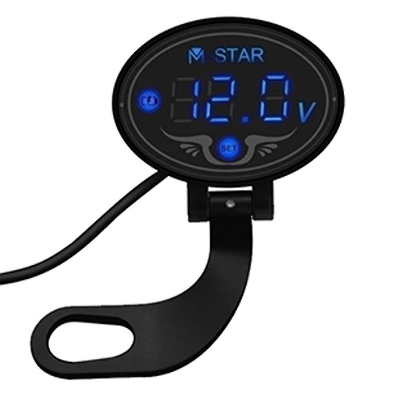 12v24v Motorcycle Car Battery Voltmeter Led Display With Low Voltage Warning Det Meter Led Digital Voltmeter Gauge Waterproof