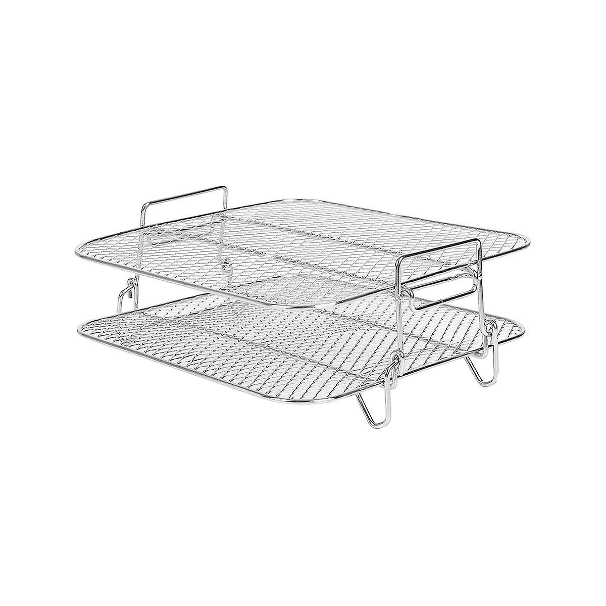 Air Fryer Rack for 5.5L Air Fryer, 2 Tier Air Fryer Grill/Shelf/Dehydrator Rack Square ,Air Fryer A