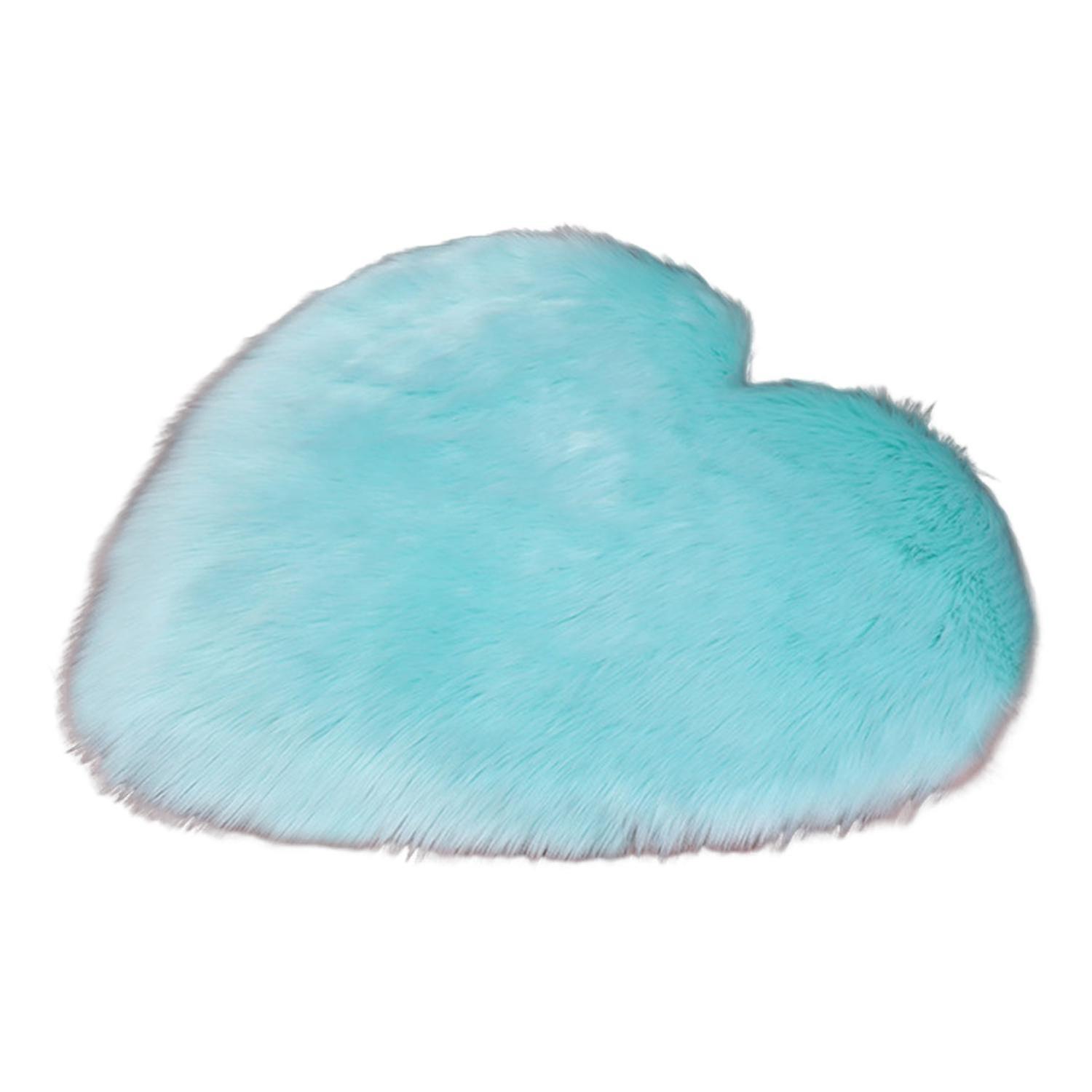 Area Rug Hairy Cozy Soft Texture Cushion Love Heart Shape Floor Rugs Faux Sheepskin Rug for Indoor