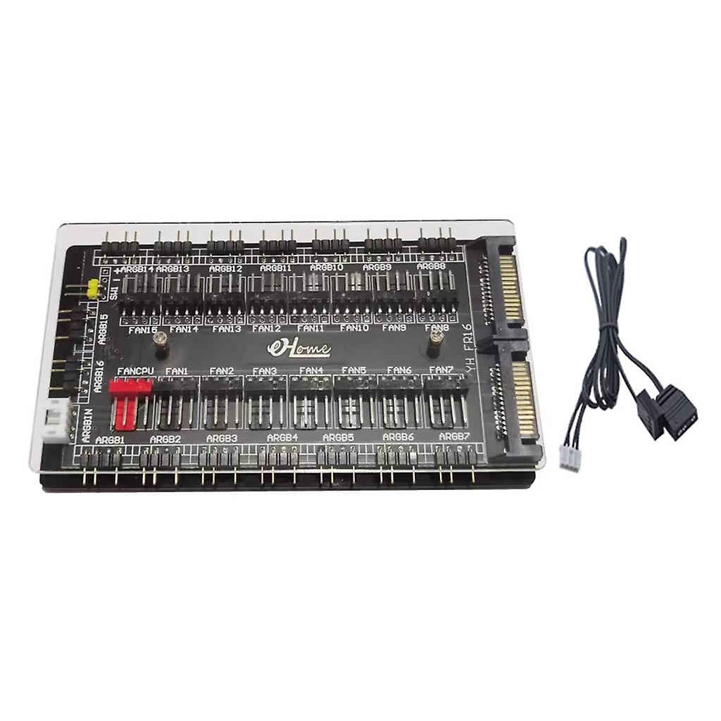 12V/4Pin RGB 5V/3Pin ARGB Fan PWM HUB 1 To 16 MultiWay Splitter AURA Fan Cooler Extension Cable Adapter Speed Controller