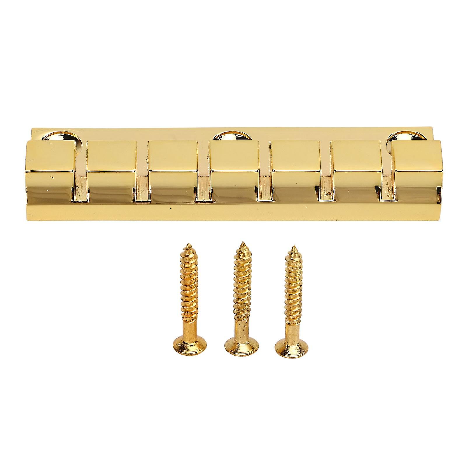 Golden 6 Strings Guitar Fixed Bridge Simple Installation Robust Metal Electric Guitar Bridge Replacement