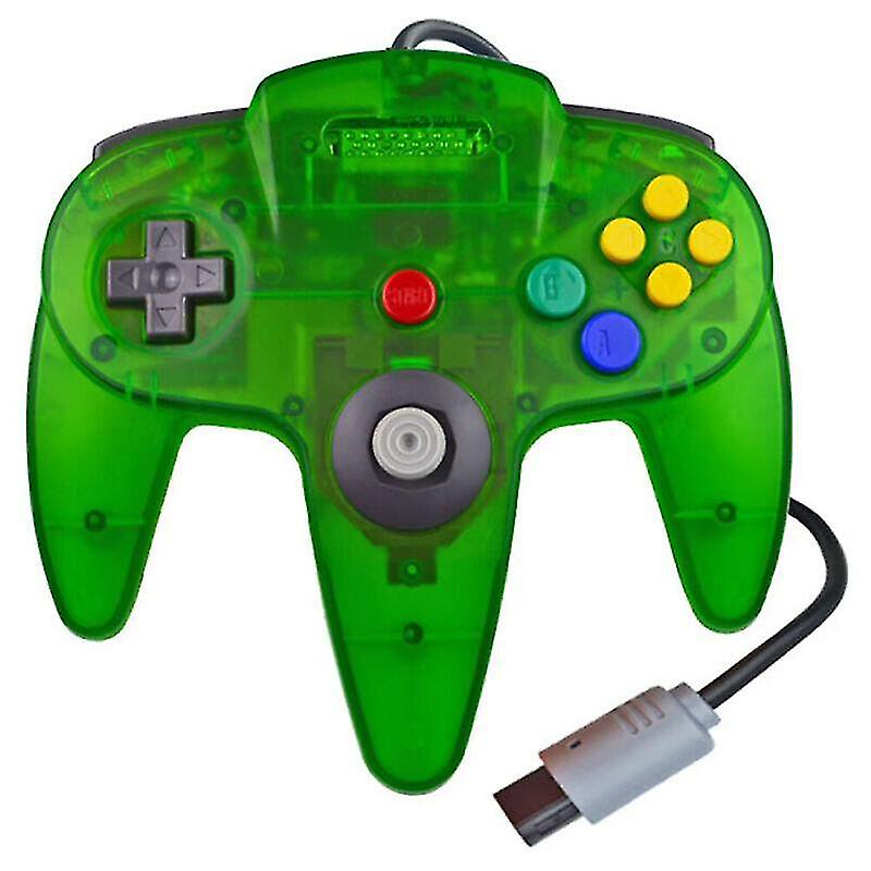 Home Game Console Accessories Green N64 Controller Game Remote Joystick Gamepad System Game Long Handle For Nintendo