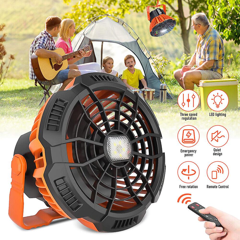 20000mAh Portable Camping Fan Battery Powered Tent Lantern Fan LED Light +Remote