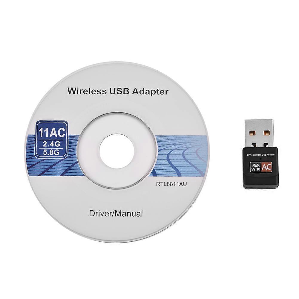 600Mbps USB Wireless Network Adapter 802.11AC Dual Band 2.4G/5G WiFi Dongle for Laptop Desktop