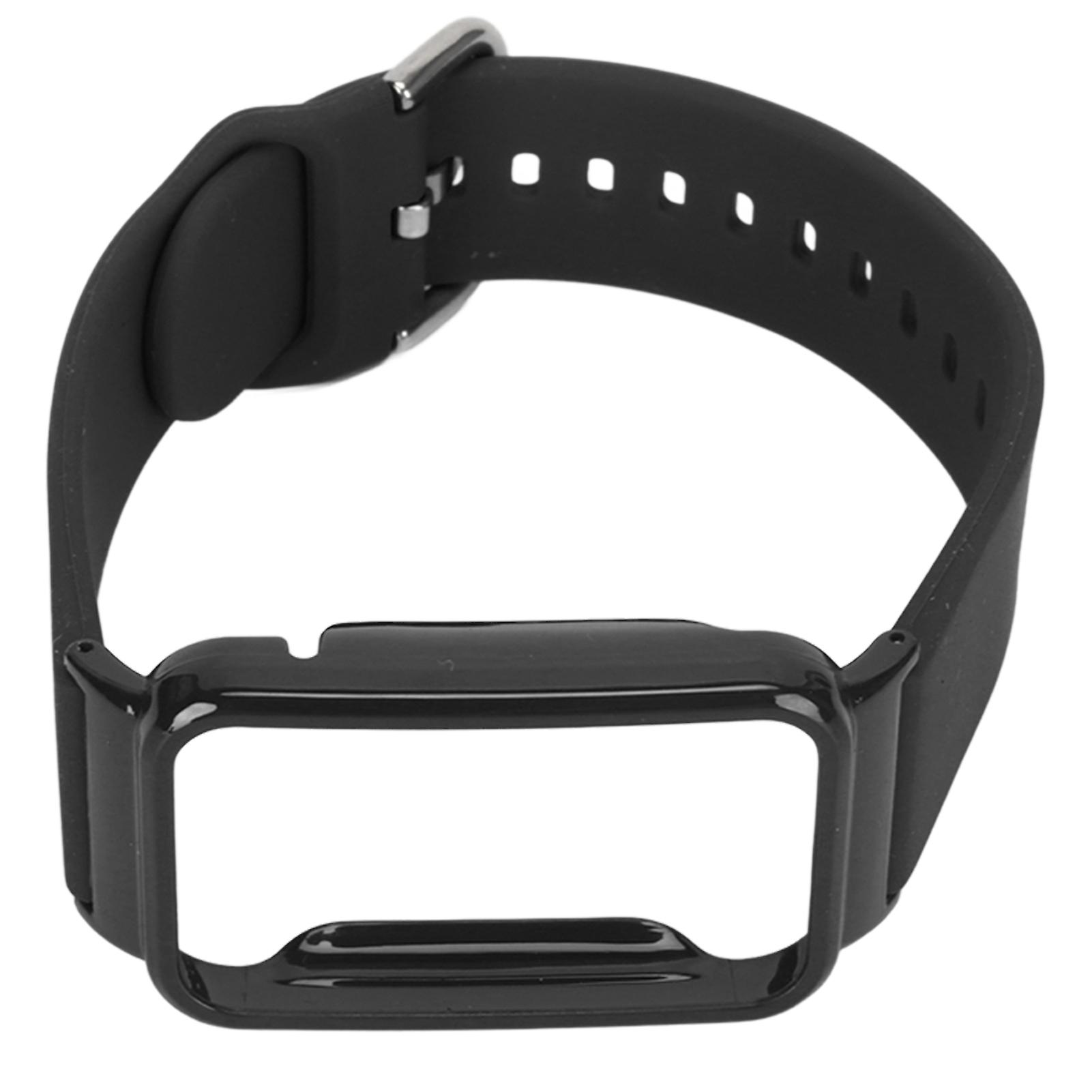 Silicone Strap with Protective Bumper Case for Mi Band 7 Pro Black