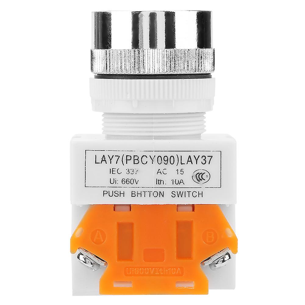 Auto Reset Flat Head Green Push Button Momentary Switch 22mm Mount LAY37-11BN