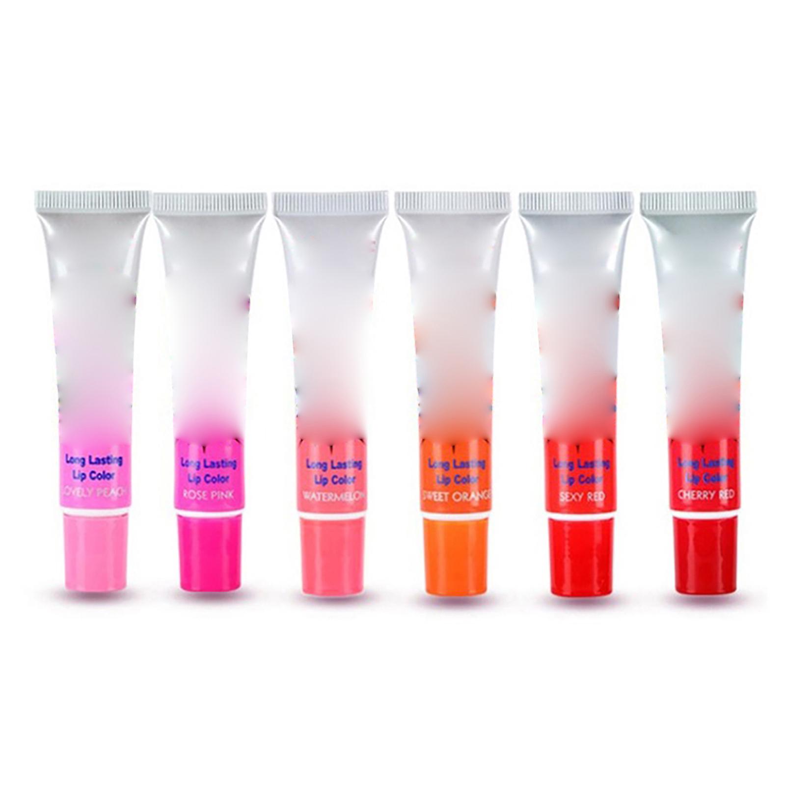 Set of 6 long-lasting, waterproof, peel-off, tint, cosmetic, 6 colors, with box