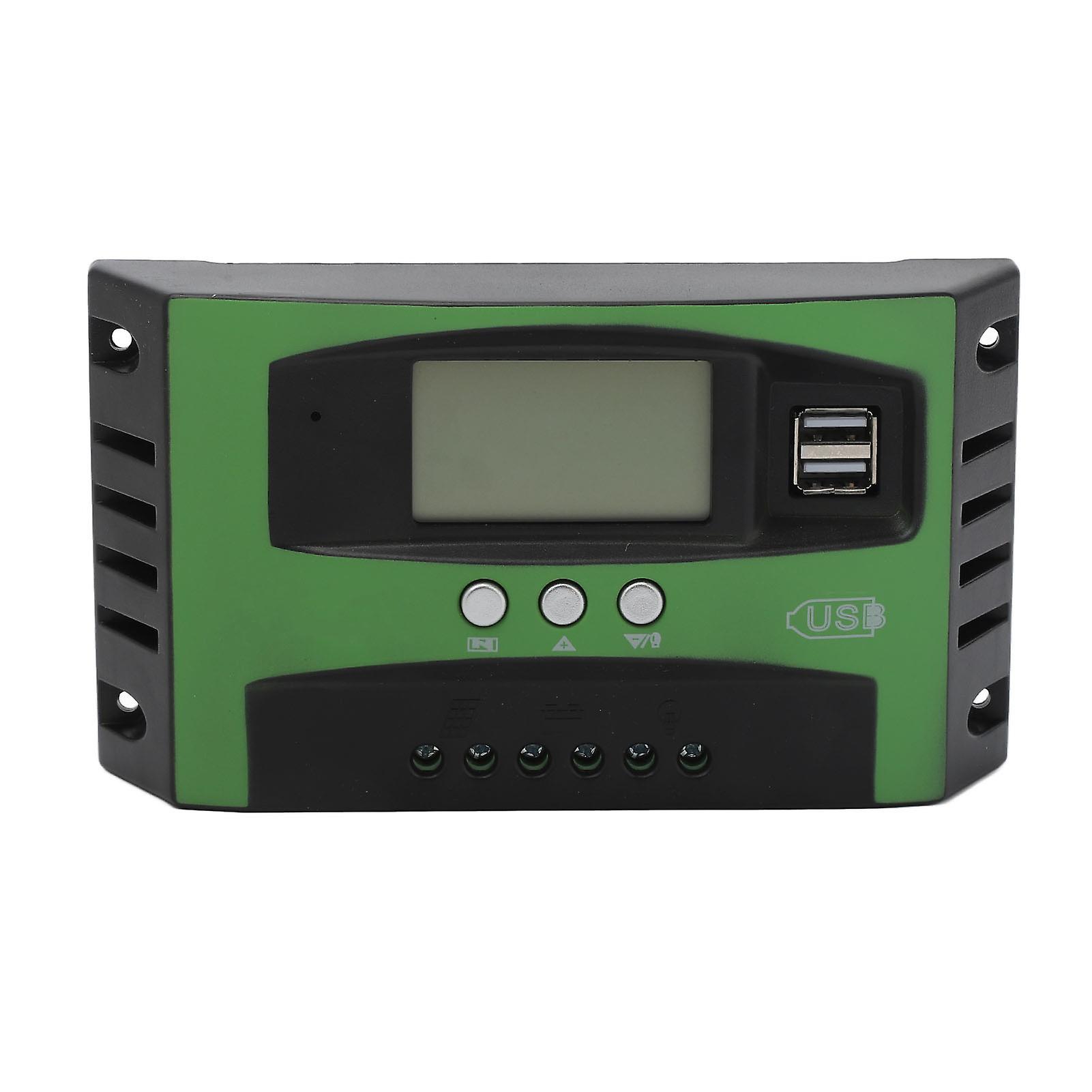 40A MPPT Solar Charge Controller with LCD & Dual USB for 12V/24V Panels