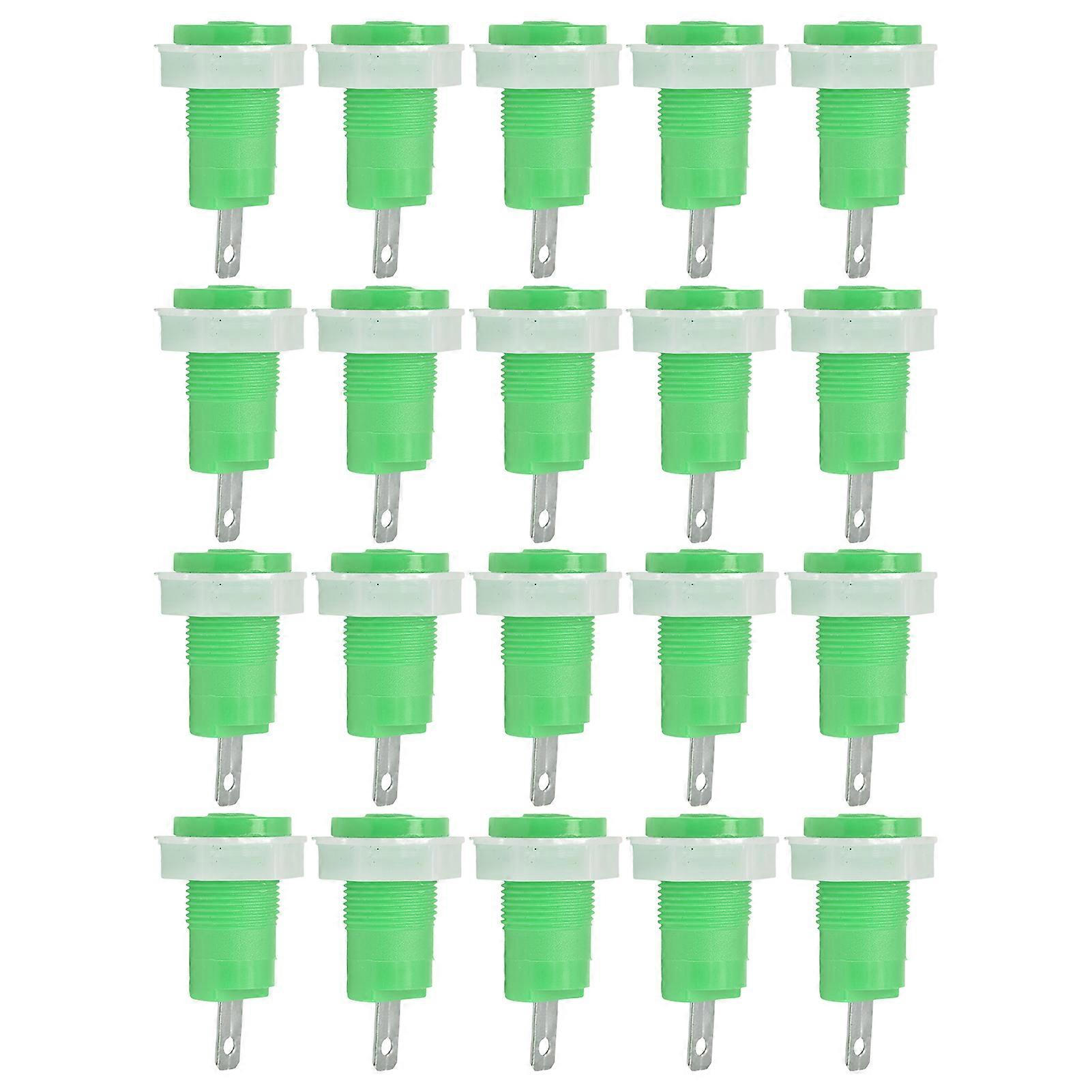 Fictory Binding Post Fictory 20Pcs Banana Socket Binding Post Adapter, Brass Safe Welding Type Grounding Terminal, 4Mm, 1Kv, 32A, Green