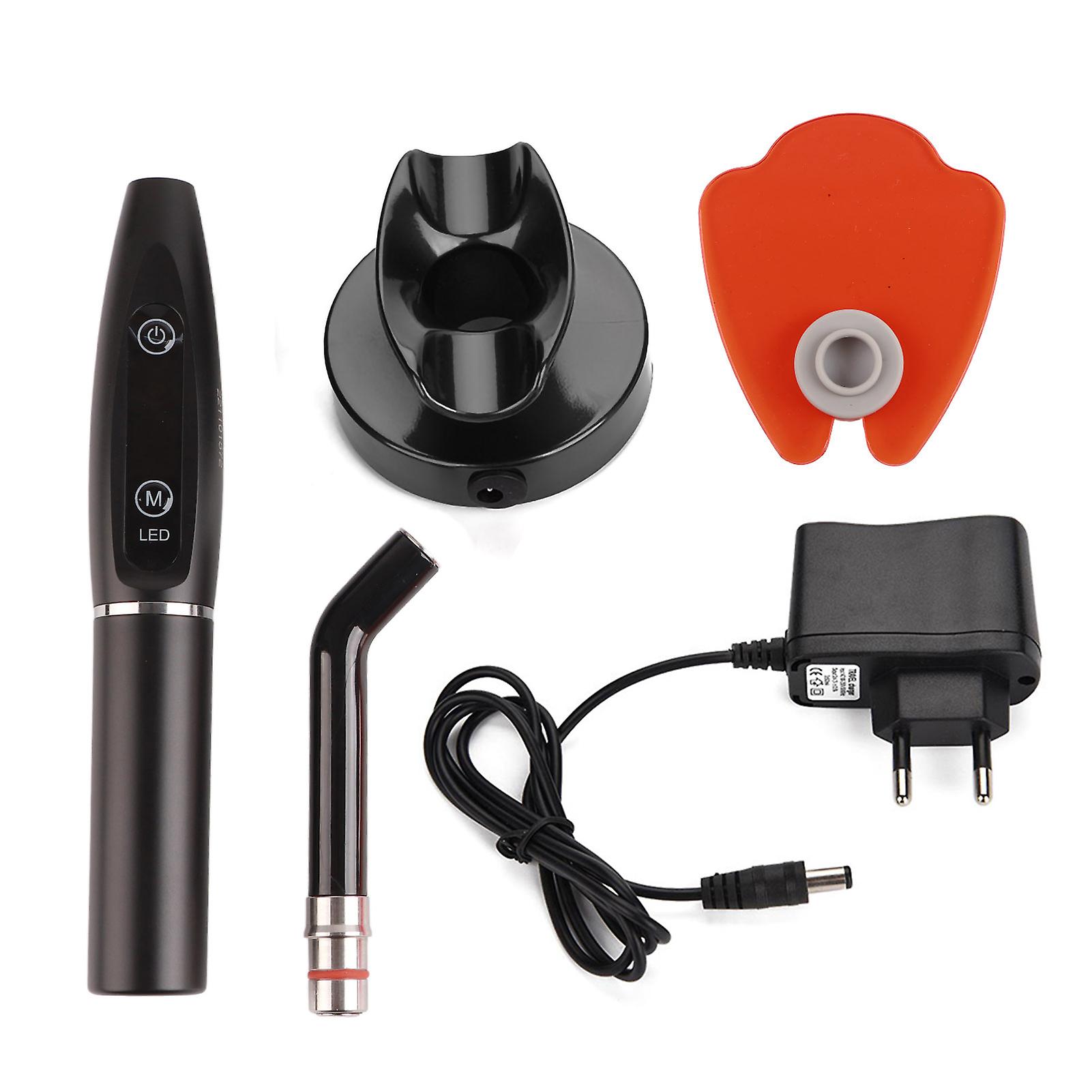 240V Rechargeable Wireless Dental Curing LED Light Lamp EU Plug Black