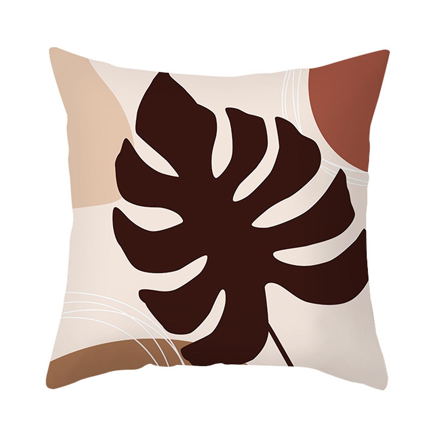 Pillow Cover No-pilling Removable Polyester Peach Skin Abstract Series Square Pillowcase for Bedroom