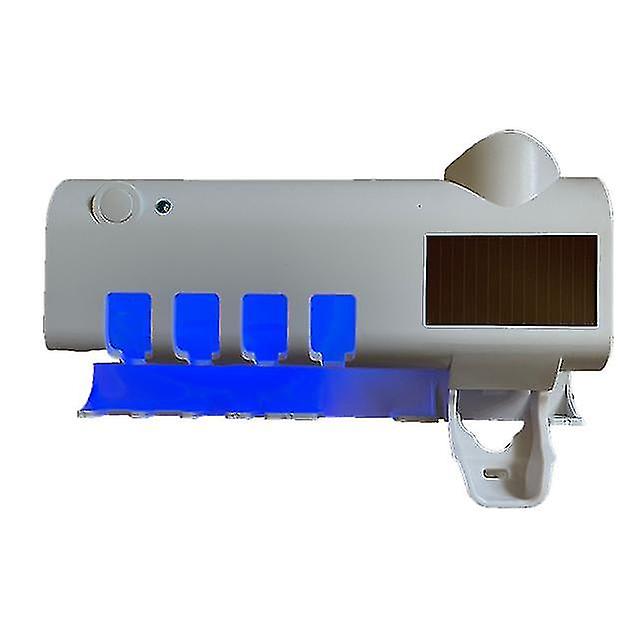 Button Light Energy Uv Toothbrush Holder Wall Mounted Toothbrush Sterilizer Automatic Toothpaste Dispenser