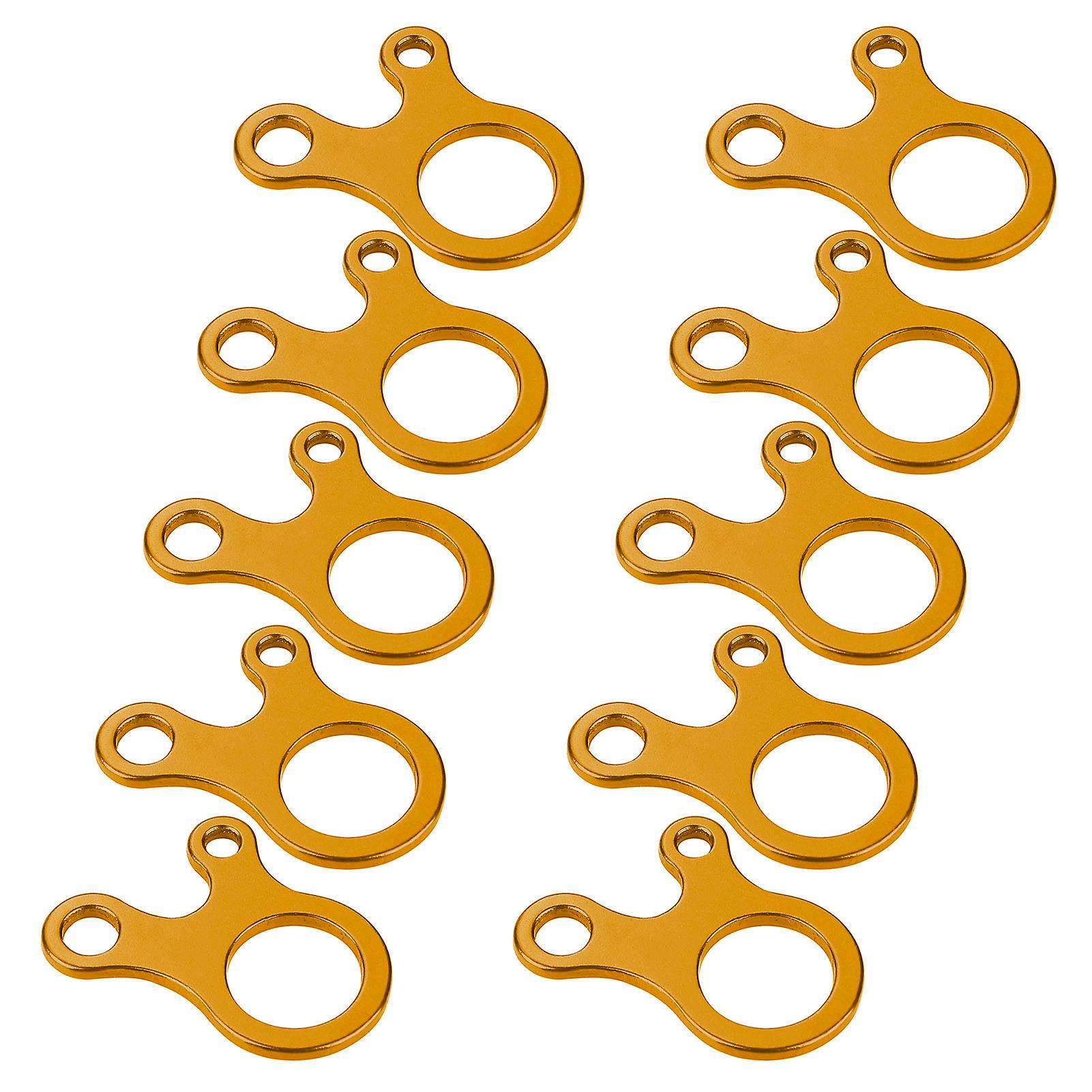 10Pcs 3‑Hole Quick Knot Tent Rope Runner Fastener Wind Rope Buckle(Gold)