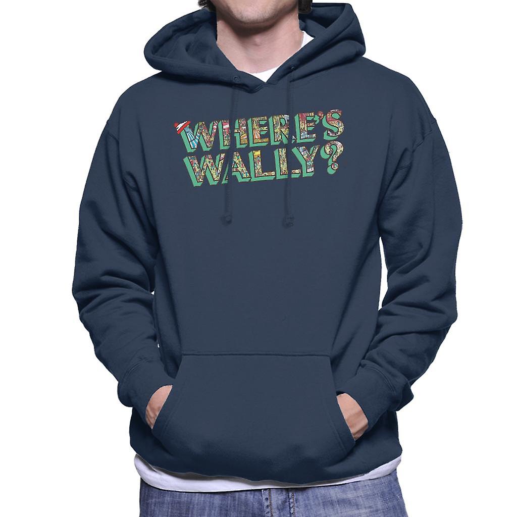 Where's Wally Funfair Illustration Text Men's Hooded Sweatshirt