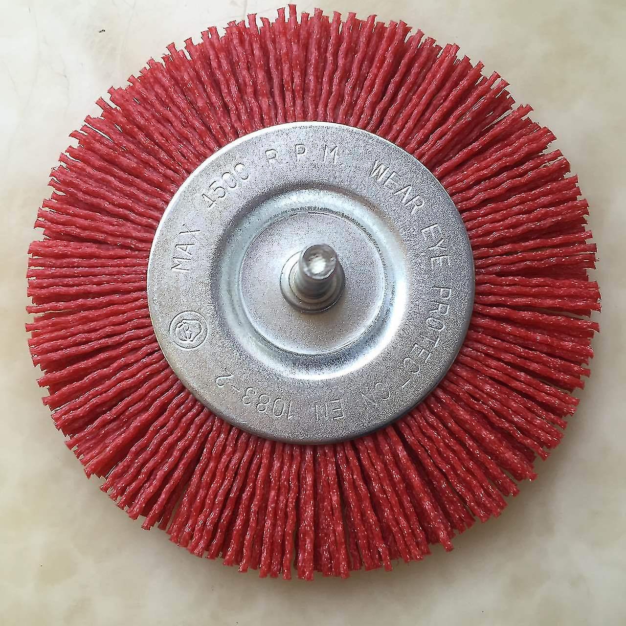 Nylon round brush 100 mm thick, red