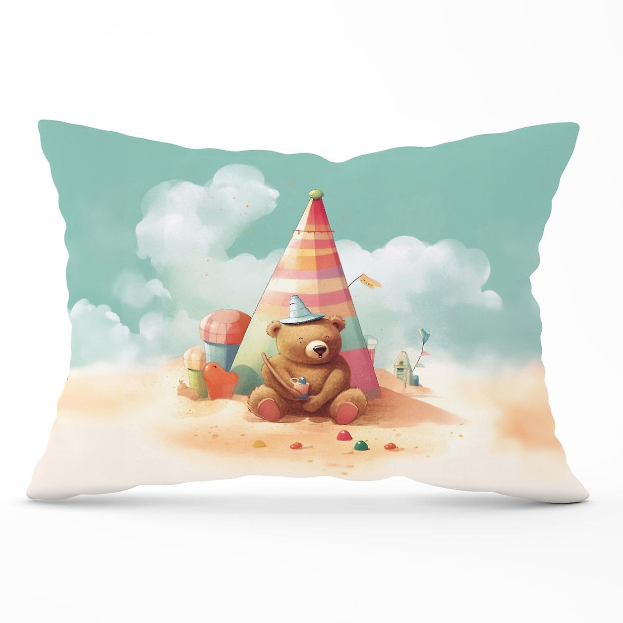A Bear On A Beach Holiday Cushions