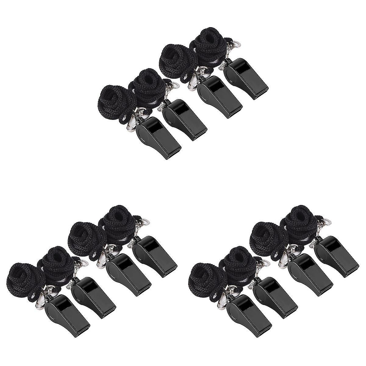 12 Pcs Portable Whistles Emergency Survival Whistles First Aid Whistles With Lanyard For Football Of
