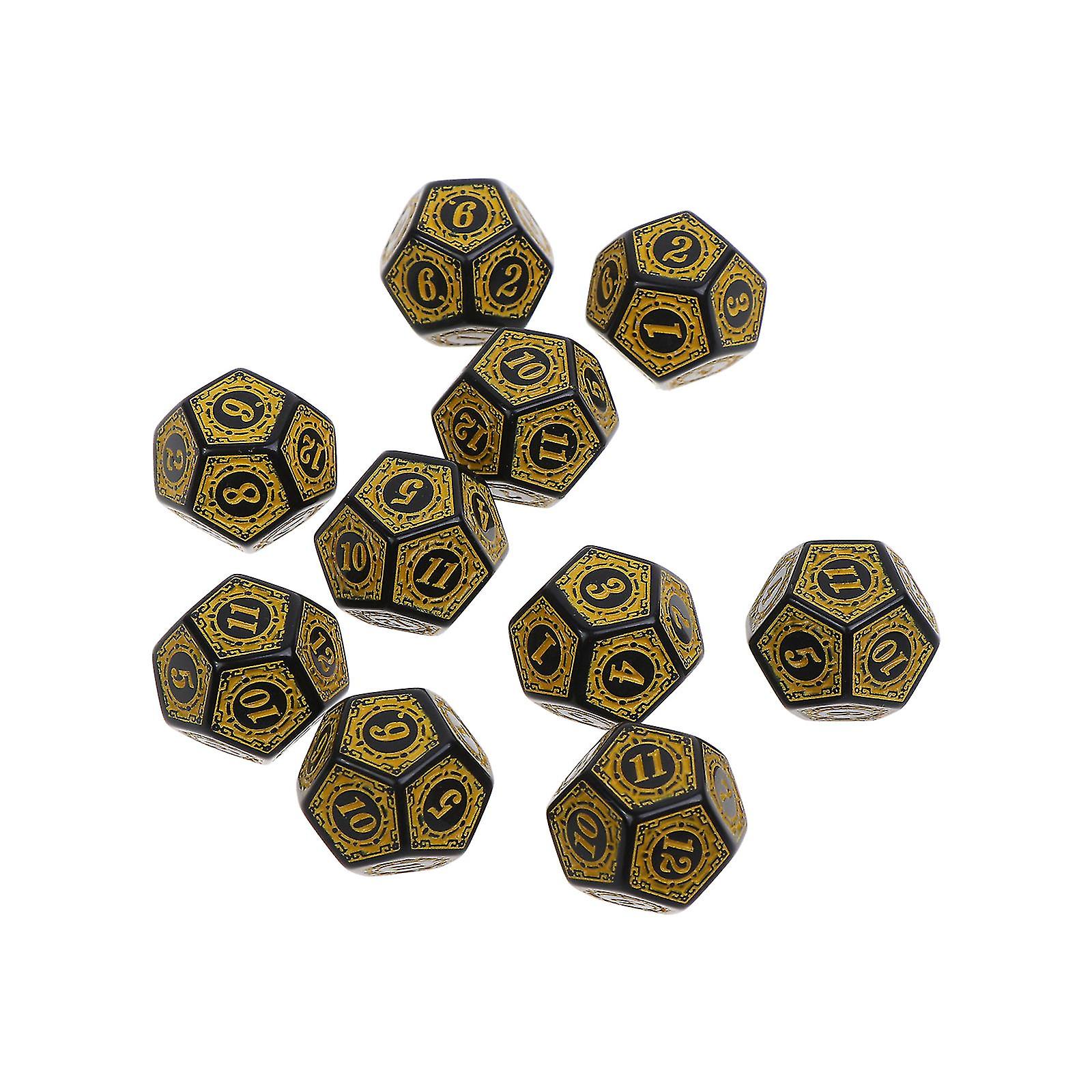 10pcs 12 Sided Dice D12 Polyederwürfel für Spiele RPG Mtg Dice Kit