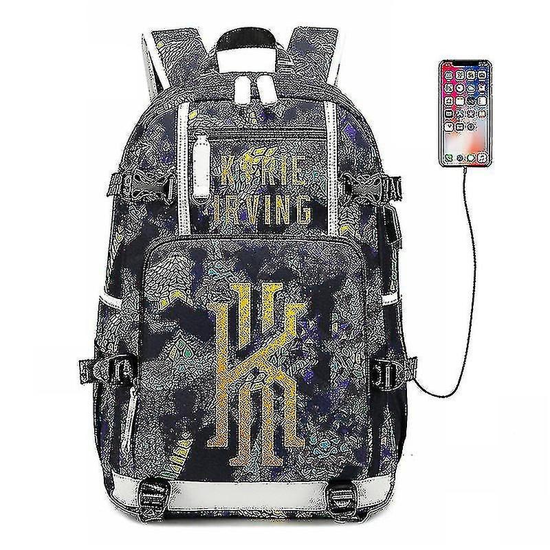 Nba Peripheral Series Star Logo Multifunctional Usb Backpack Luminous Fluorescent Backpack-i