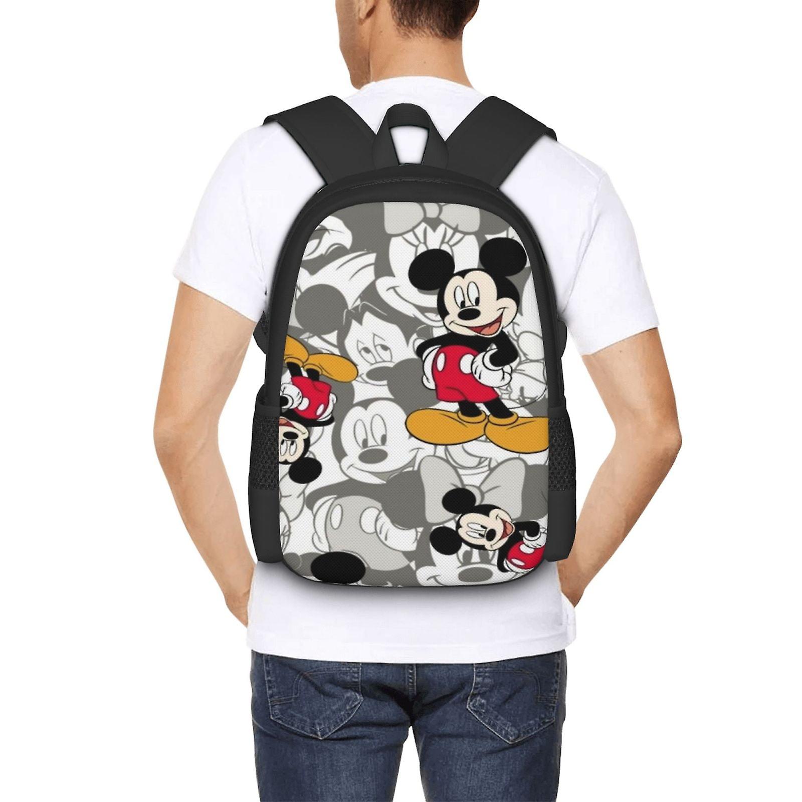 Mickey Mouse Backpack Large Capacity Laptop Bag Lightweight Adjustable Straps Casual Large Capacity