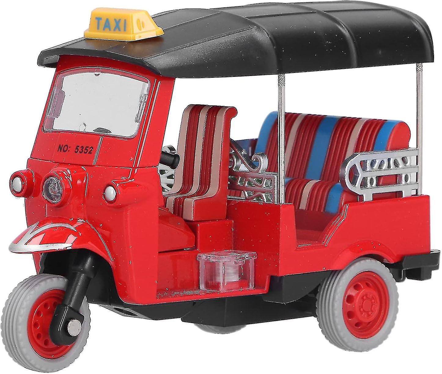 משוך לאחור תלת אופן תאילנדי טוק טוק דגם רכב צעצוע סימולציה צעצוע לרכב סגסוגת צעצועי חינוך לתינוק בן 3 שנים חג המולד הבריטי