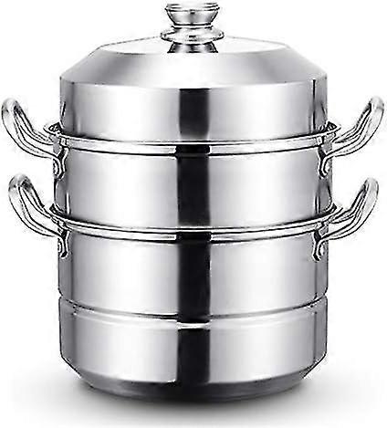 Extra Large 34CM 3-Layer Stainless Steel Commercial Steamer