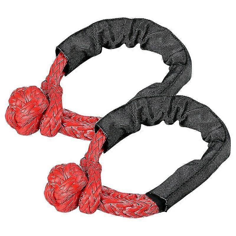 2x Red Soft Shackle Rope Synthetic Tow Recovery Strap 38,000lbs Wll Auto Parts Tow Rope Synthetic F