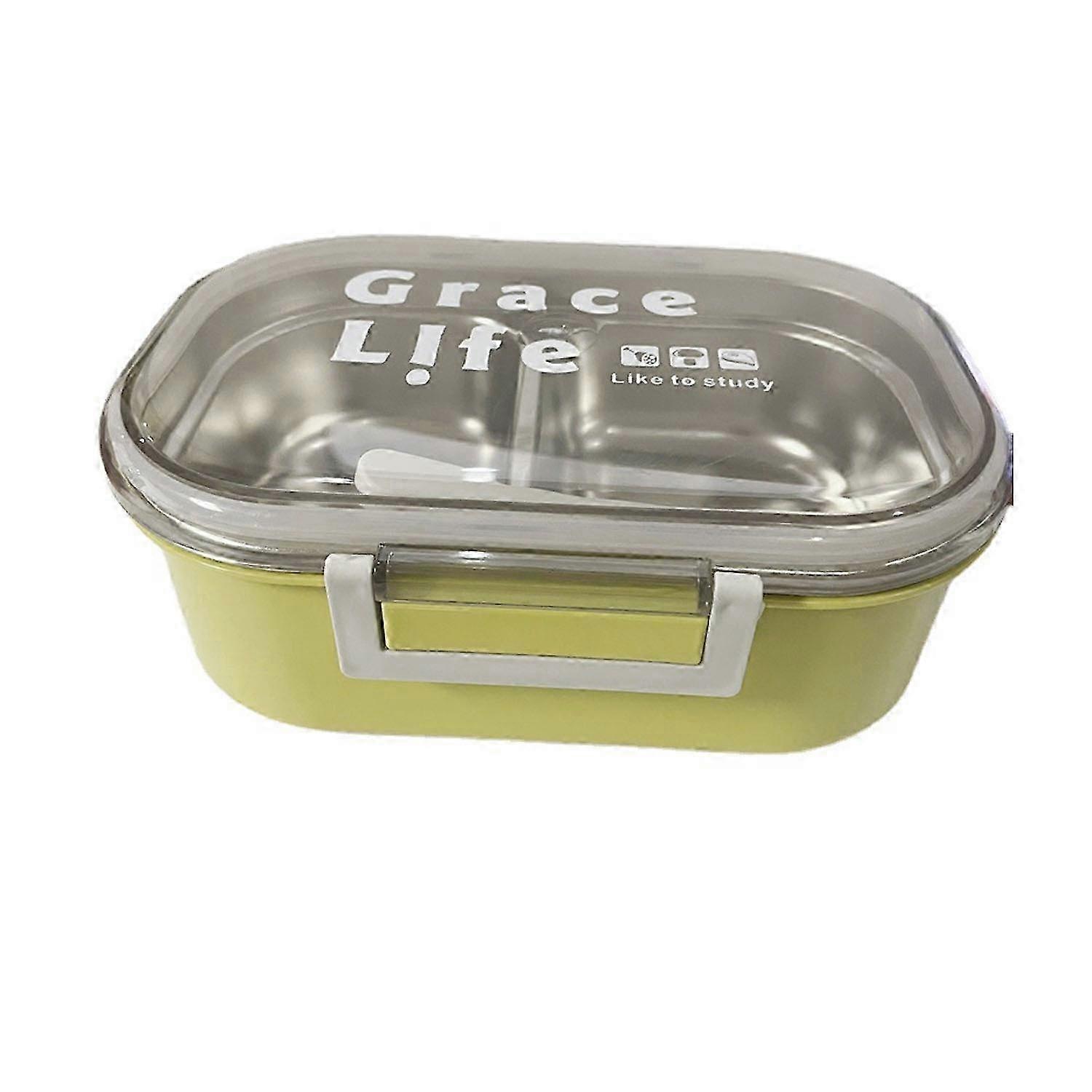Yellow insulated lunch box lunch box with compartments